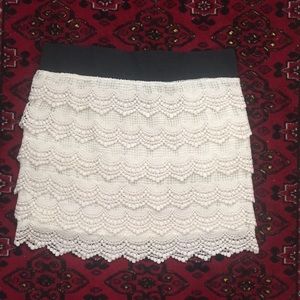 Charlotte Russe Scallop Lace Mini Skirt